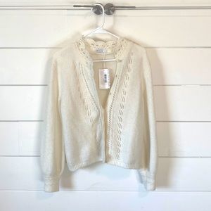 NWT Lait Collection cream vintage style cardigan
